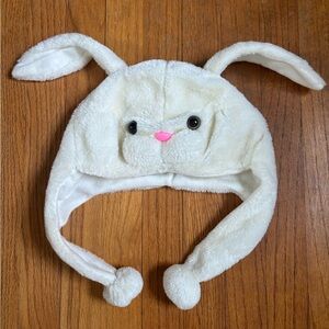 White Bunny Ear Plush Hat